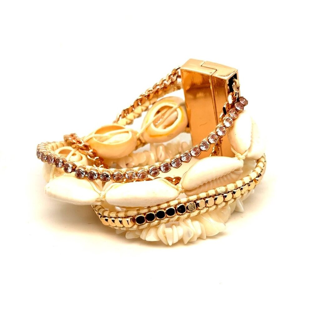 Victoria Emerson Shell/Rhinestones‎ Multistrand Bracelet